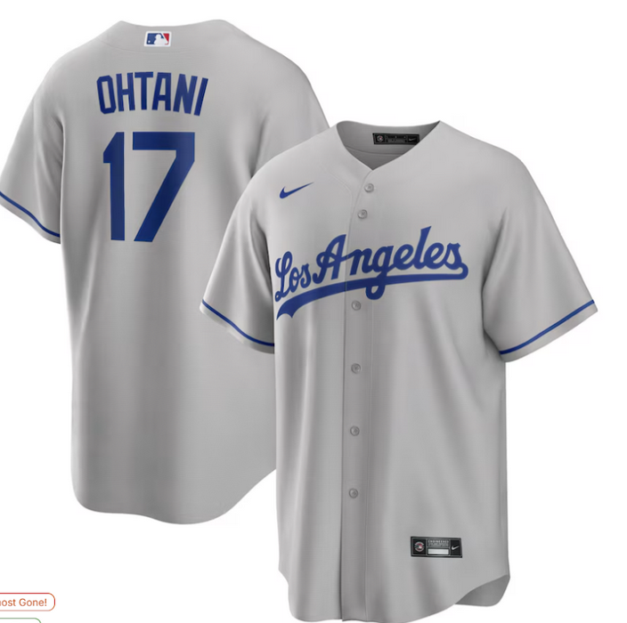 MLB Youth Los Angeles Dodgers #17 Ohtani Nike Gray jersey->youth mlb jersey->Youth Jersey